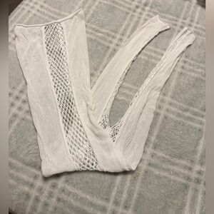 White fishnet full bodystocking set